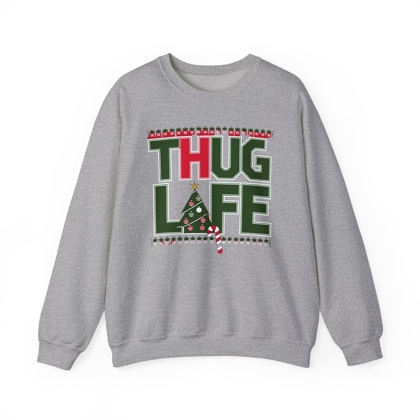 Suéter navideño feo de Thug Life | Atuendo divertido para fiestas navideñas