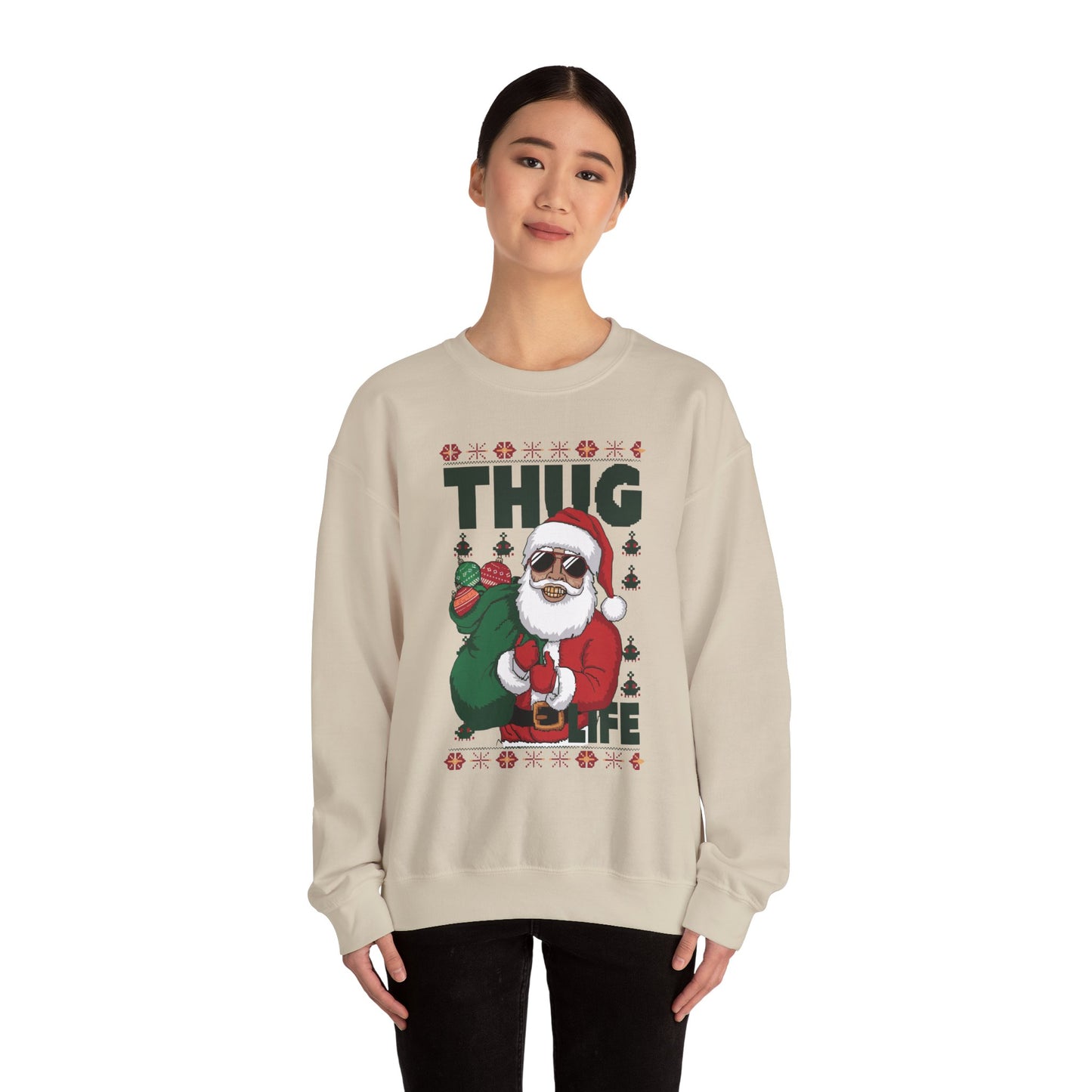 Suéter de Papá Noel de Thug Life | Sudadera de fiesta navideña de Gangsta