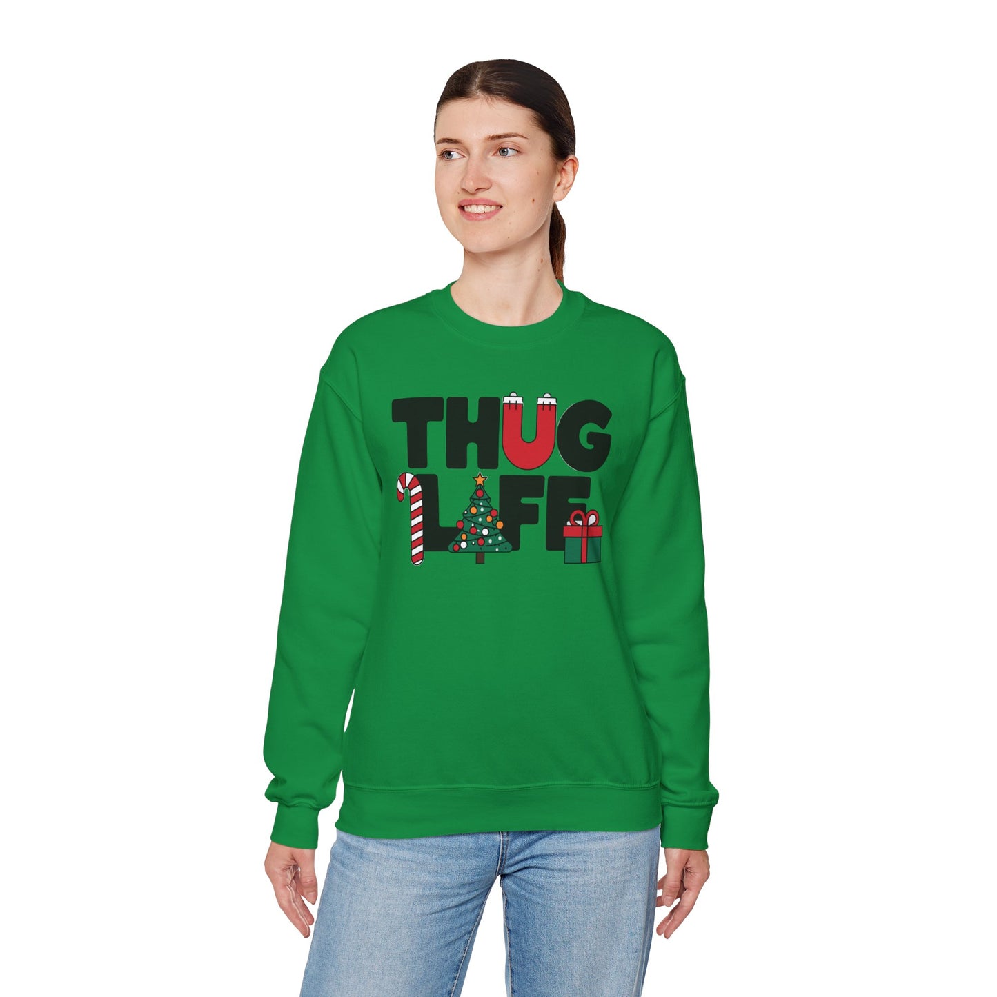 Suéter Holiday Thug Life | Atuendo divertido para fiestas navideñas