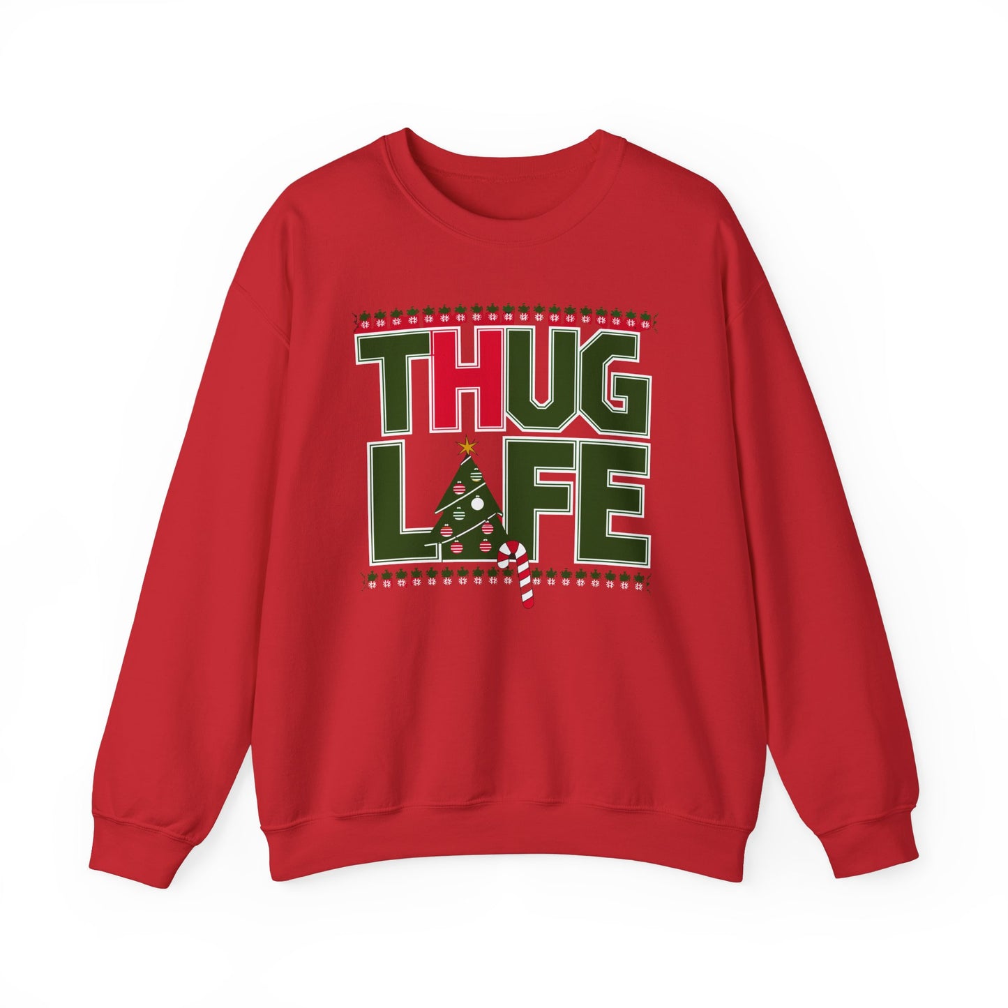 Suéter navideño feo de Thug Life | Atuendo divertido para fiestas navideñas