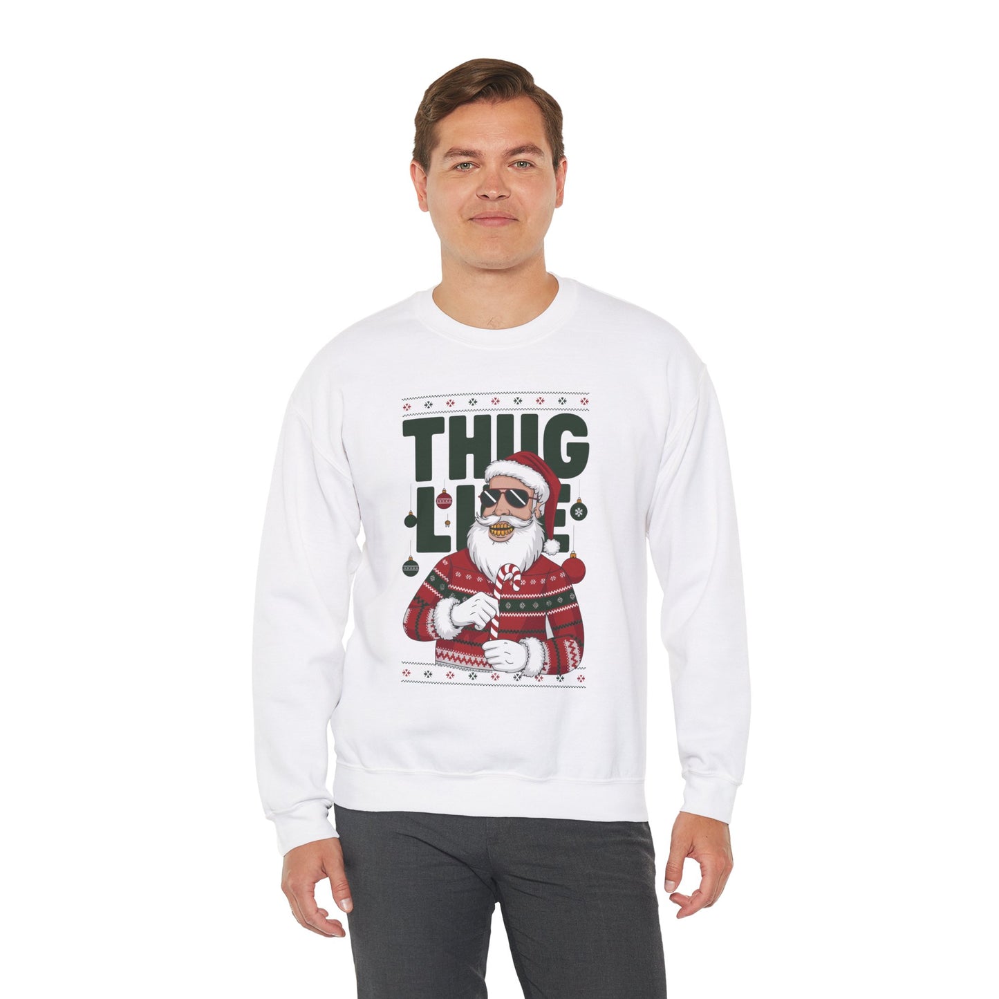 Suéter de Thug Life Saint Nick | Sudadera navideña divertida con Papá Noel