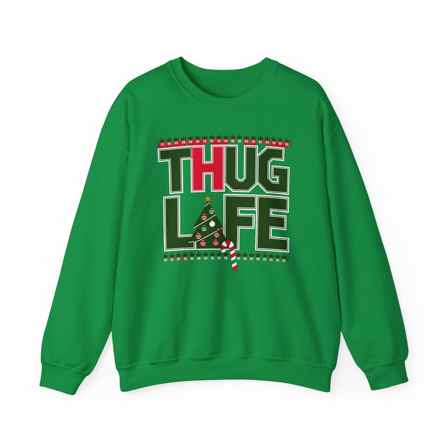Suéter navideño feo de Thug Life | Atuendo divertido para fiestas navideñas