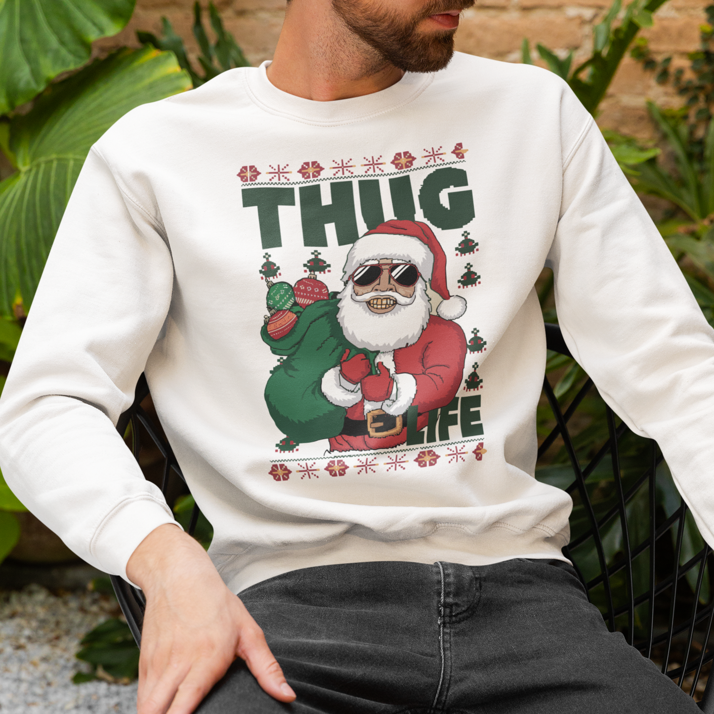Suéter de Papá Noel de Thug Life | Sudadera de fiesta navideña de Gangsta