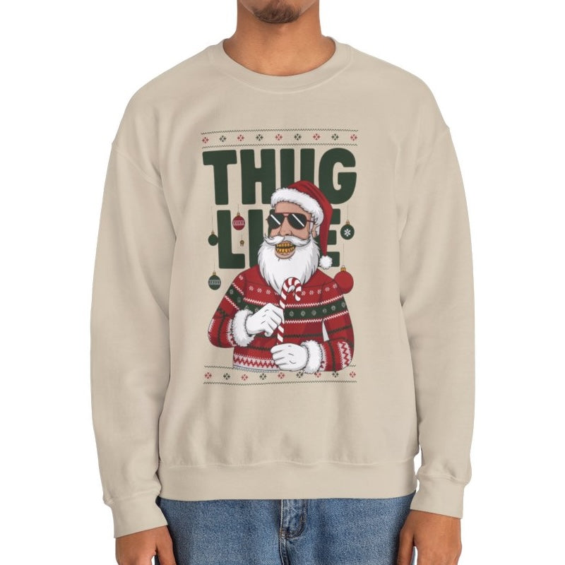 Suéter de Thug Life Saint Nick | Sudadera navideña divertida con Papá Noel
