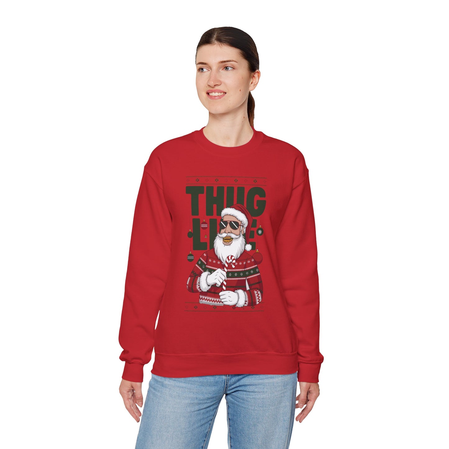 Suéter de Thug Life Saint Nick | Sudadera navideña divertida con Papá Noel