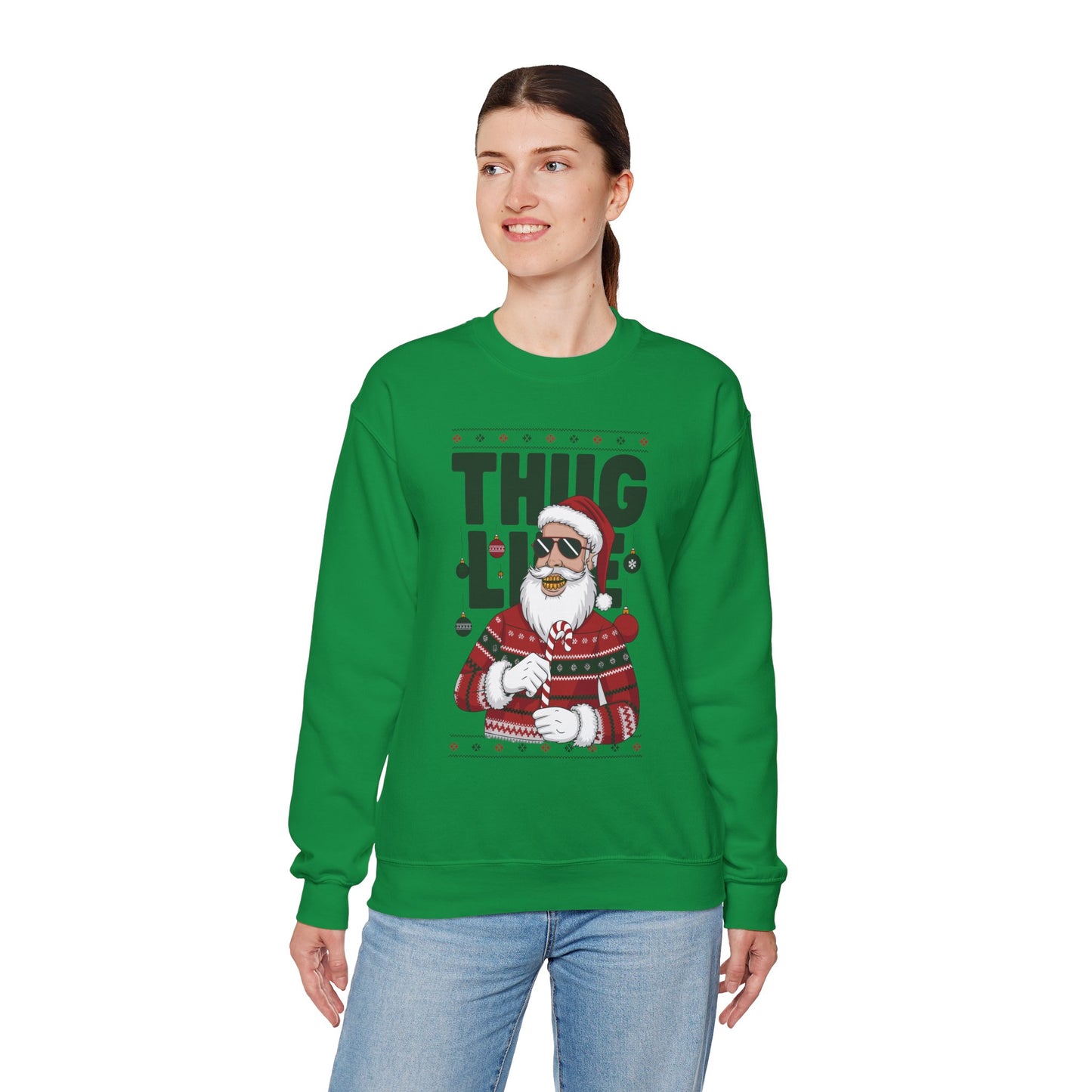 Suéter de Thug Life Saint Nick | Sudadera navideña divertida con Papá Noel
