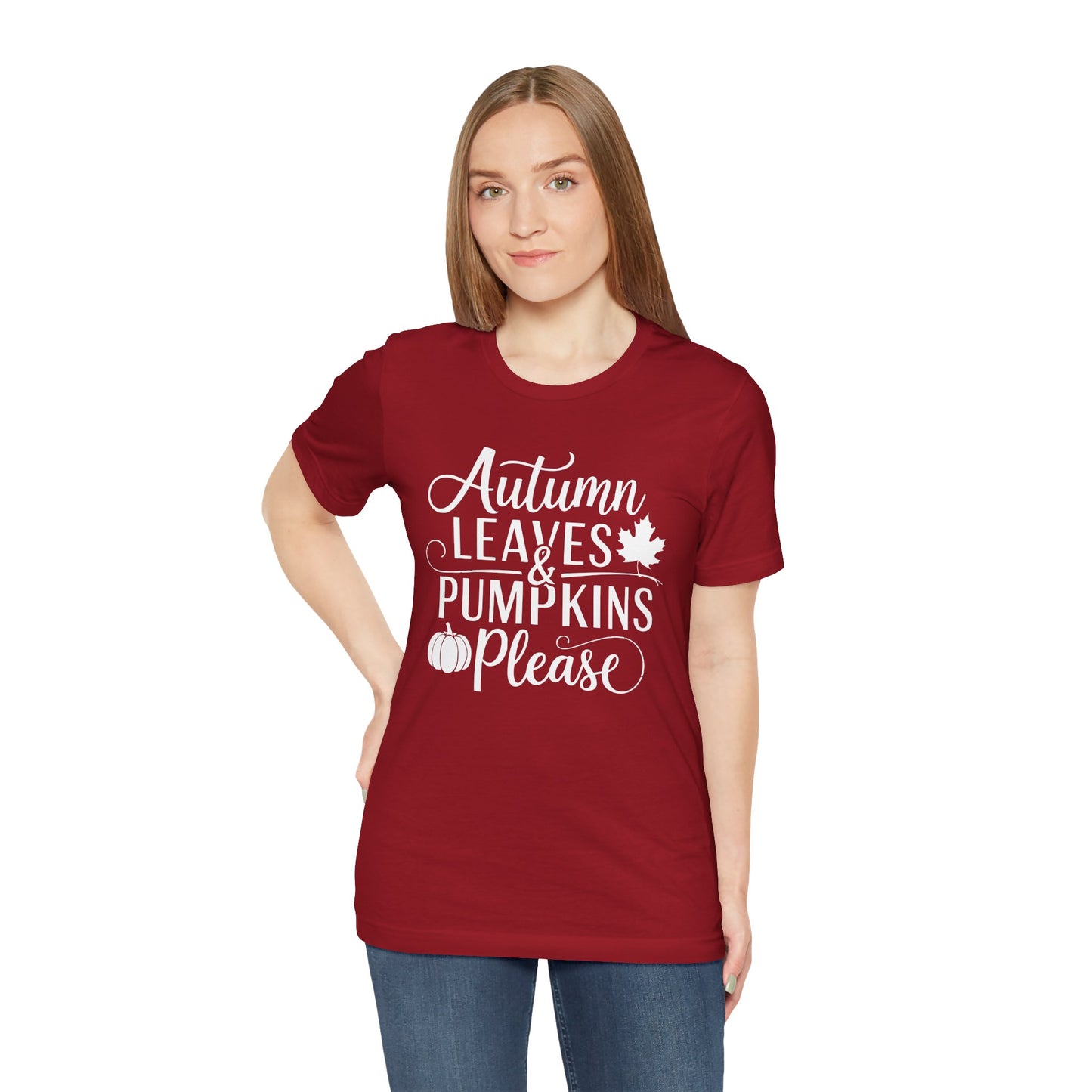 Autumn Leaves & Pumpkins Please - Graphic T-Shirt Gift