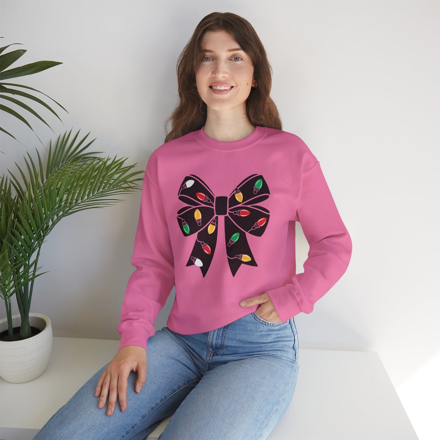 All Holiday Lights Bow Sweatshirt 💡
