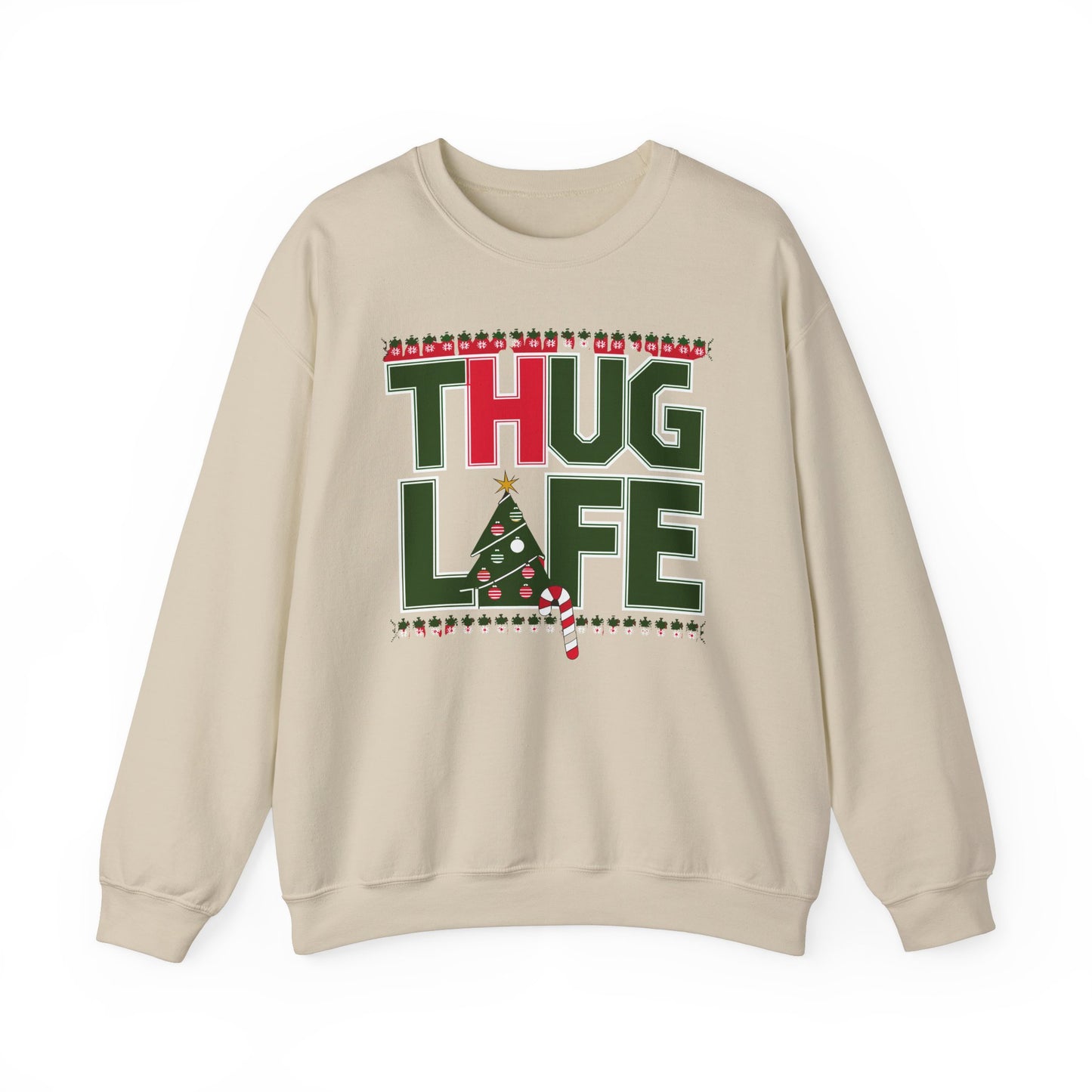 Suéter navideño feo de Thug Life | Atuendo divertido para fiestas navideñas