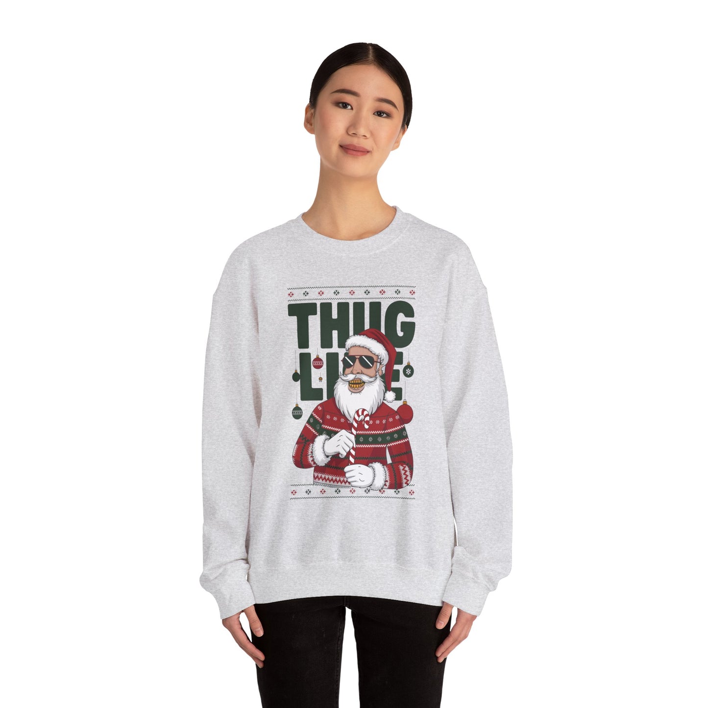 Suéter de Thug Life Saint Nick | Sudadera navideña divertida con Papá Noel