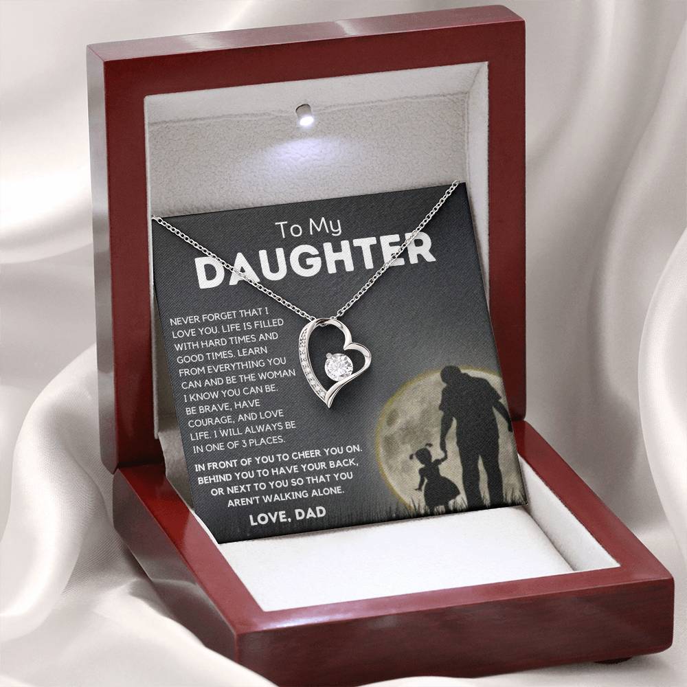 To My Daughter - Be Brave - Forever Love Necklace