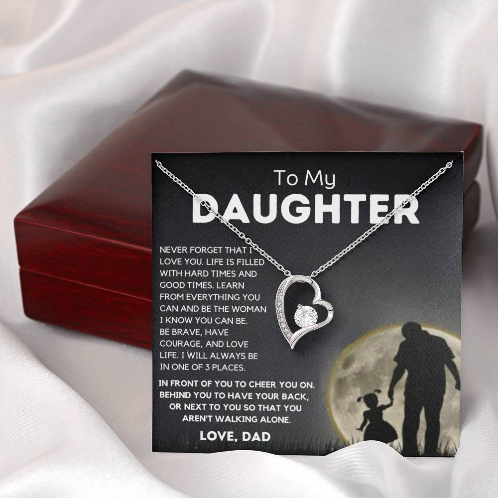 To My Daughter - Be Brave - Forever Love Necklace