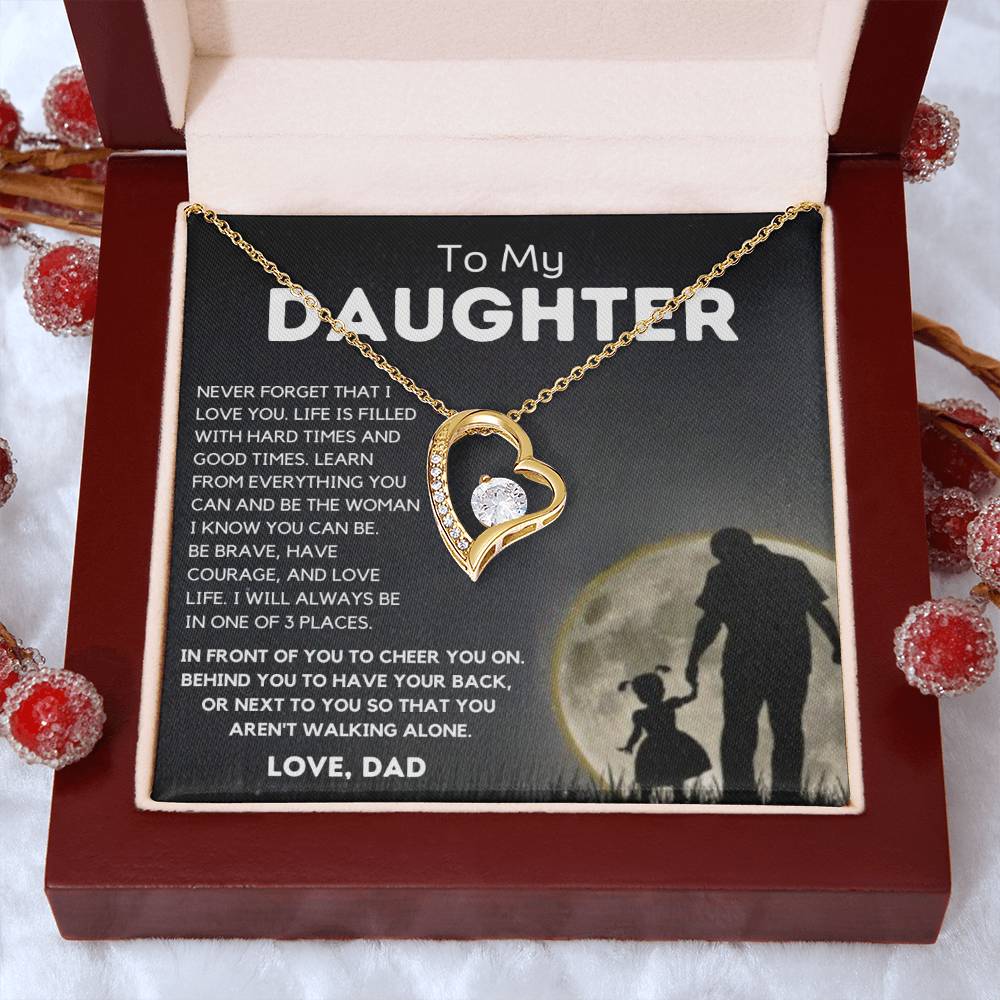 To My Daughter - Be Brave - Forever Love Necklace