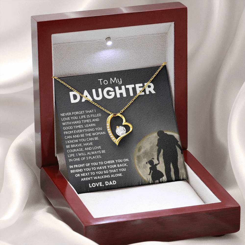 To My Daughter - Be Brave - Forever Love Necklace