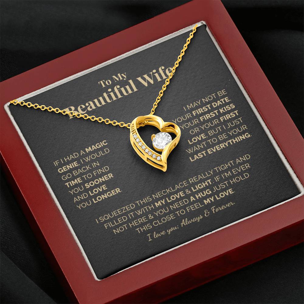 To My Beautiful Wife - Feel My Love - Forever Love Necklace