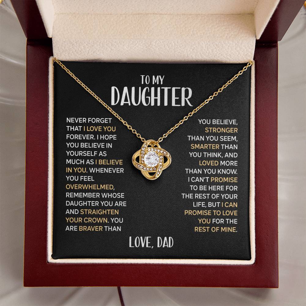 To My Daughter - Your Life - Love Knot Necklace