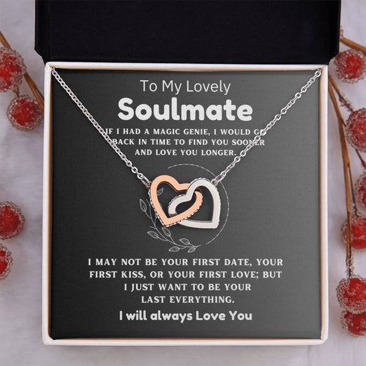 To My Lovely Soulmate - First Date - Interlocking Hearts Necklace