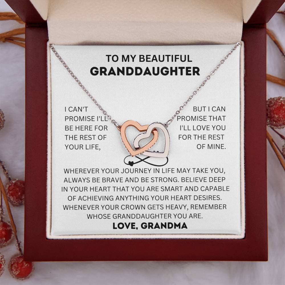 A mi hermosa nieta - abuela - Collar de corazones entrelazados