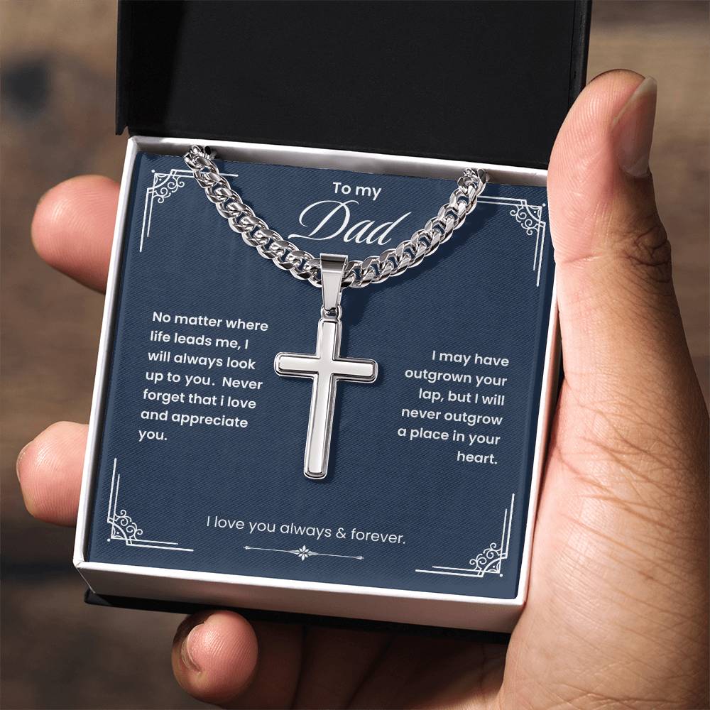 NUEVO: Para mi papá: collar con cruz, regalo para hombres, plata | Regalo para el día del padre o cumpleaños