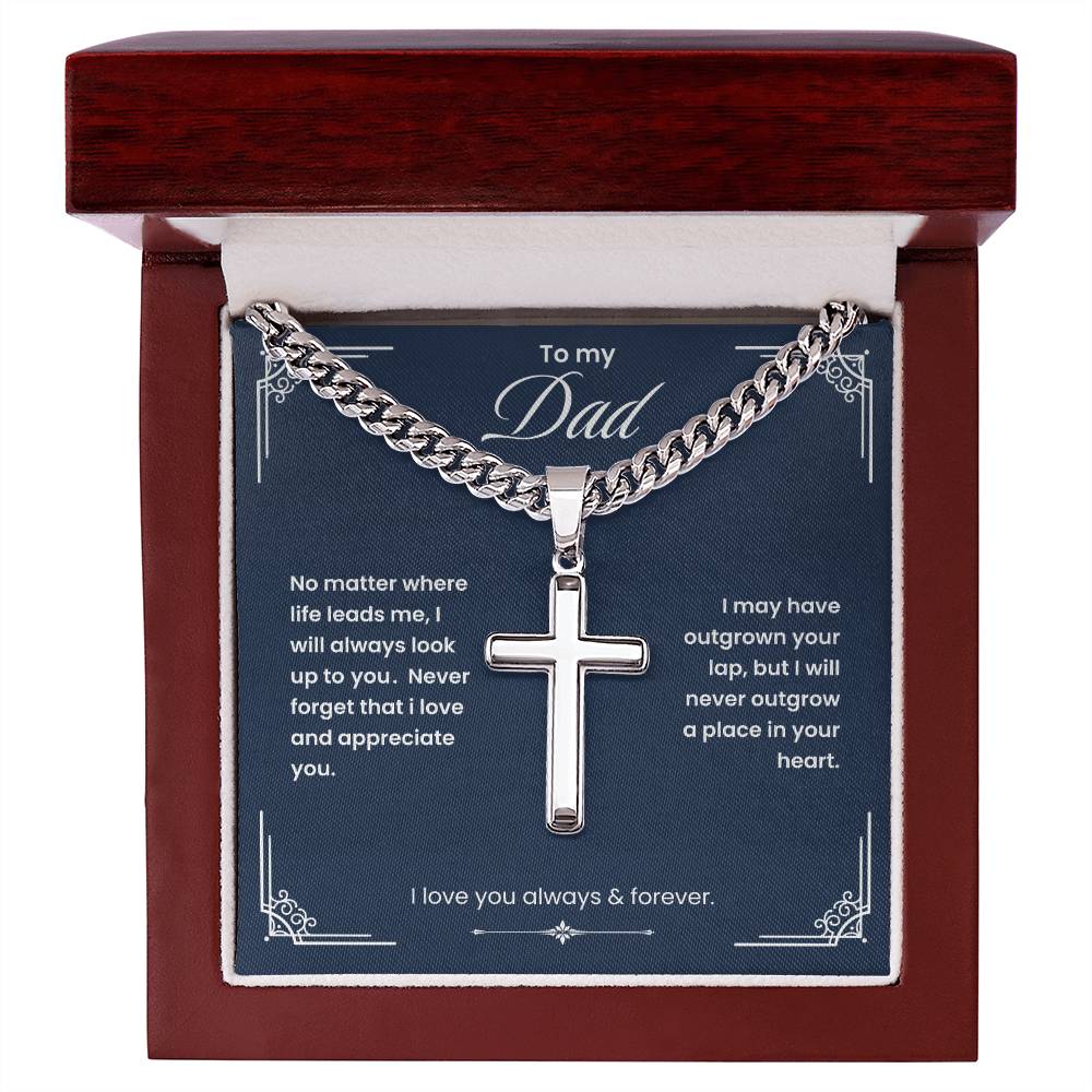 NUEVO: Para mi papá: collar con cruz, regalo para hombres, plata | Regalo para el día del padre o cumpleaños