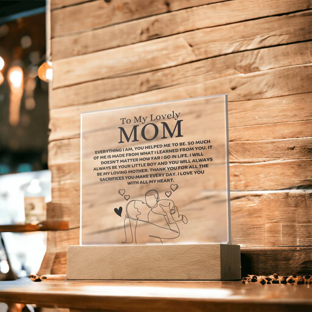 To My Lovely Mom - Your Little Boy - Square Acrylic Plaque