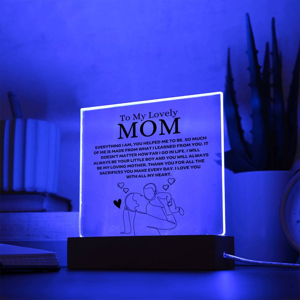 To My Lovely Mom - Your Little Boy - Square Acrylic Plaque