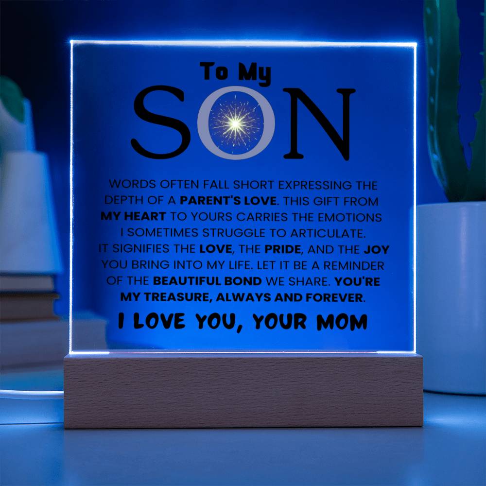 A mi hijo - El amor de los padres - Placa acrílica cuadrada