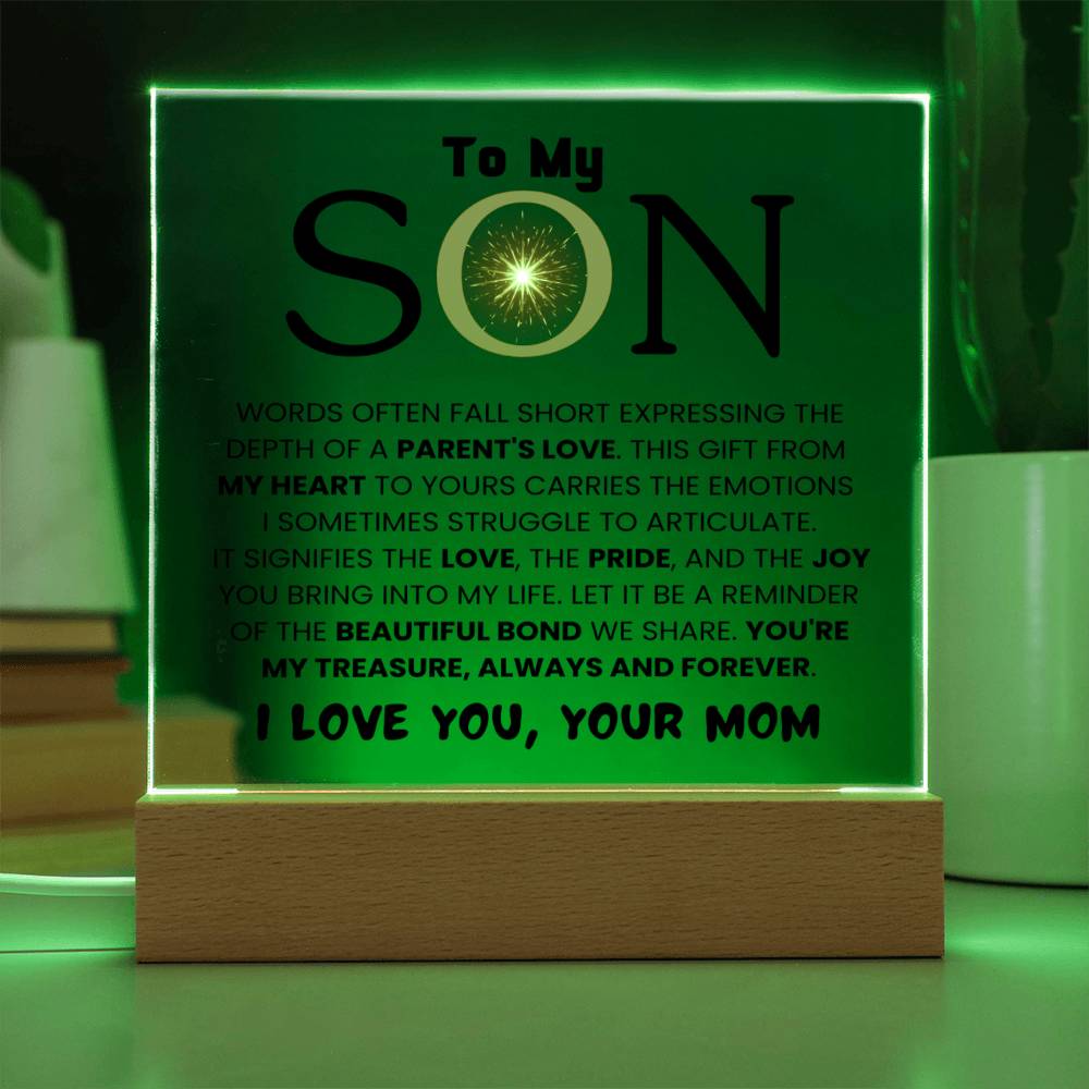 A mi hijo - El amor de los padres - Placa acrílica cuadrada