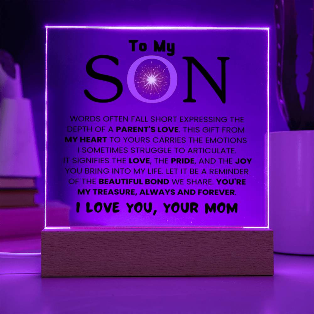 A mi hijo - El amor de los padres - Placa acrílica cuadrada