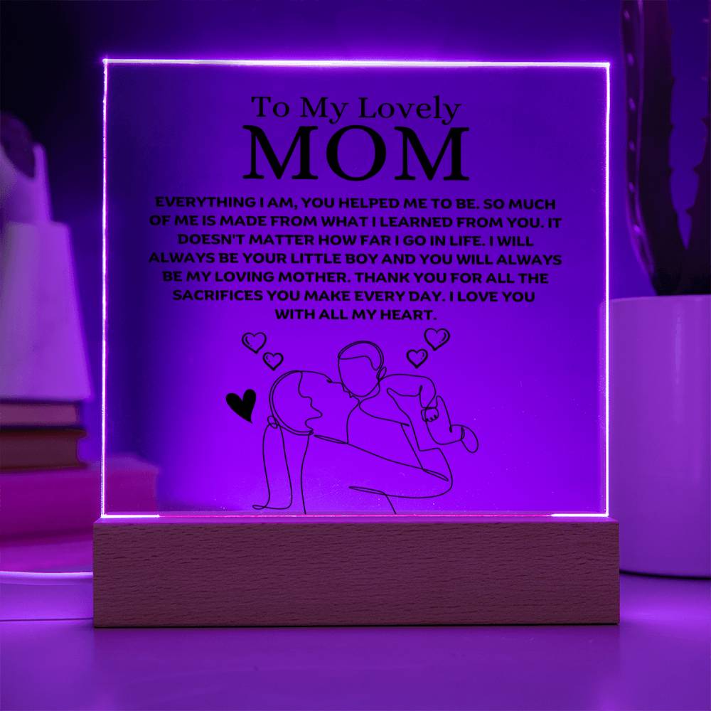 To My Lovely Mom - Your Little Boy - Square Acrylic Plaque