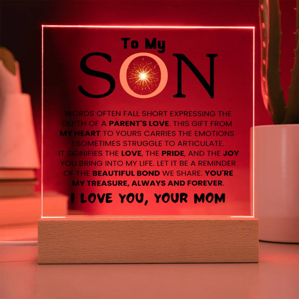 A mi hijo - El amor de los padres - Placa acrílica cuadrada