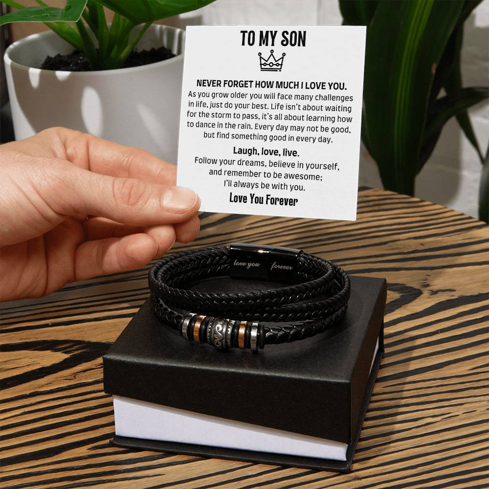 To My Son - Never Forget - Men's Bracelet