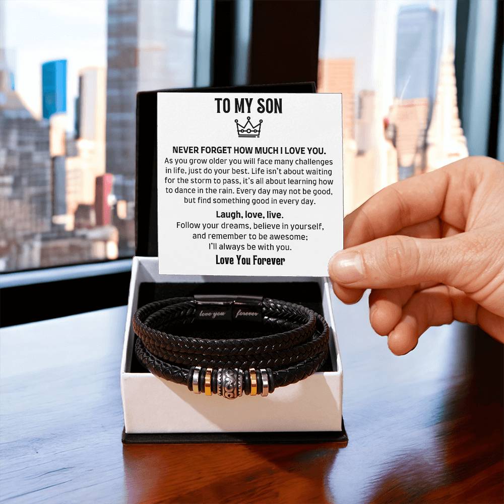 To My Son - Never Forget - Men's Bracelet
