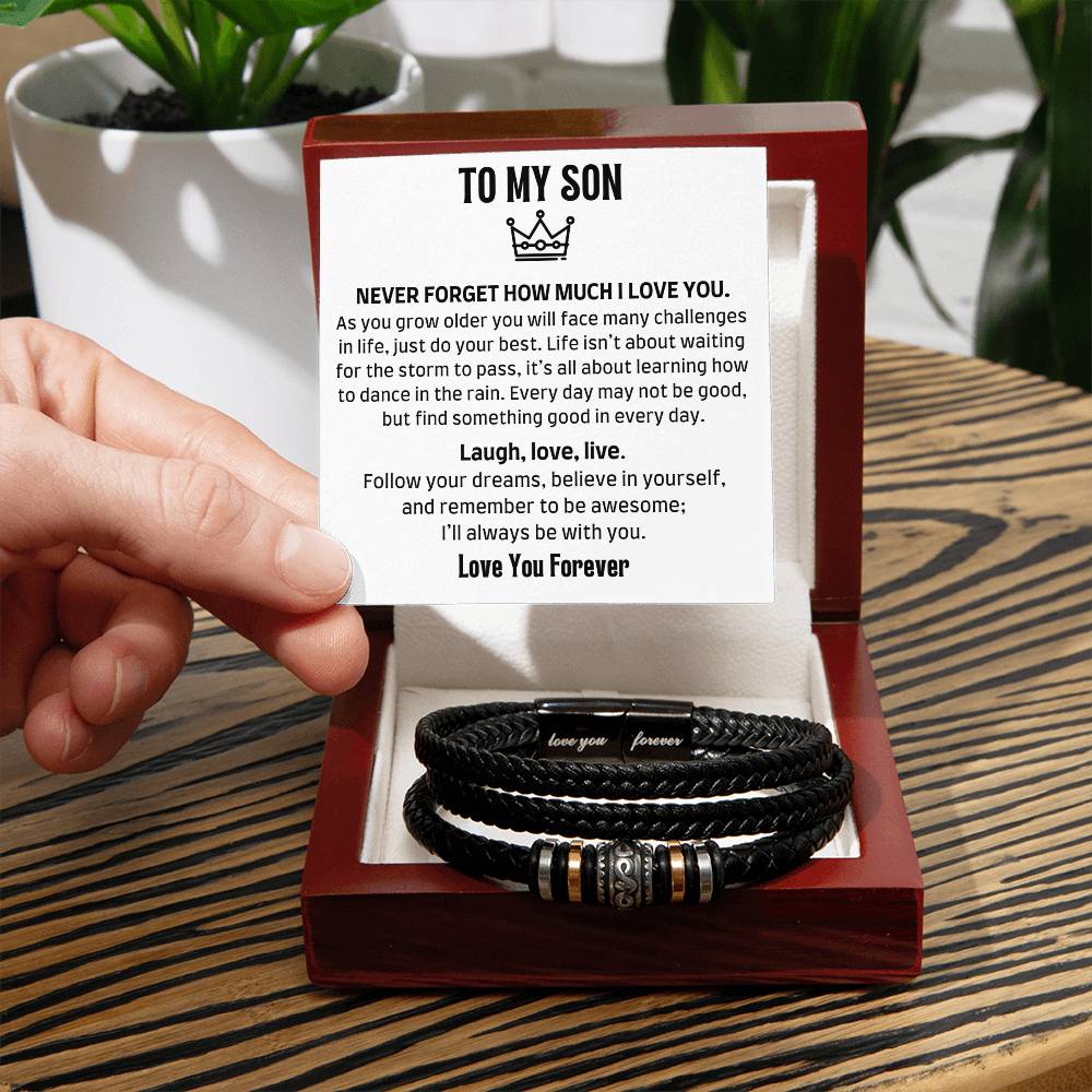 To My Son - Never Forget - Men's Bracelet