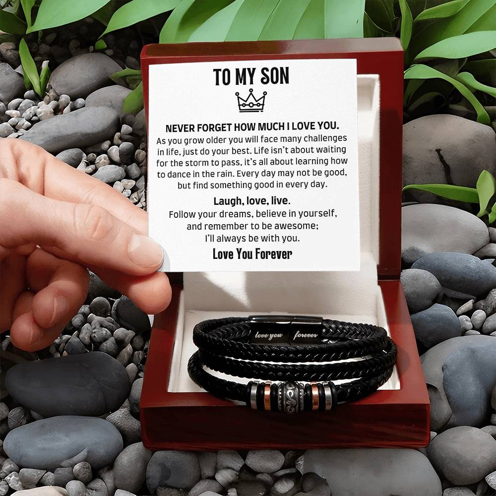 To My Son - Never Forget - Men's Bracelet