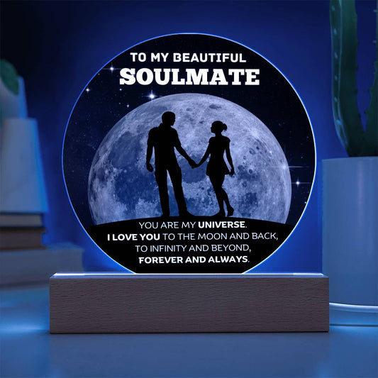 To My Beautiful Soulmate - My Universe - Circle Plaque