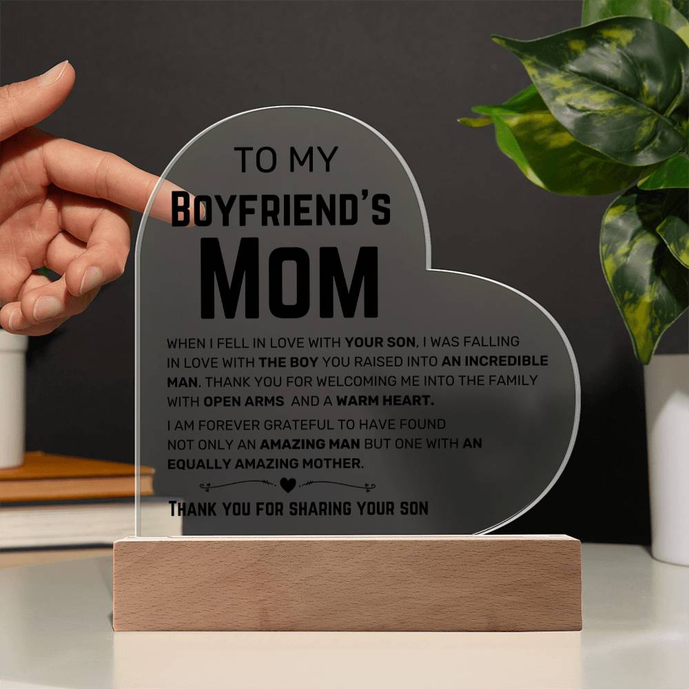 To My Boyfriend's Mom - Acrylic Heart (Almost Sold Out)