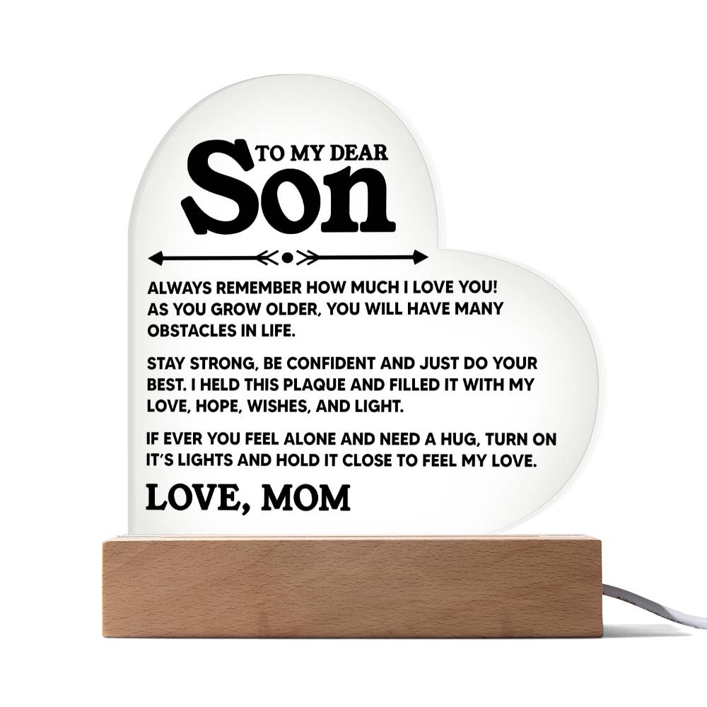 To My Dear Son - Acrylic Heart (Almost Sold Out)