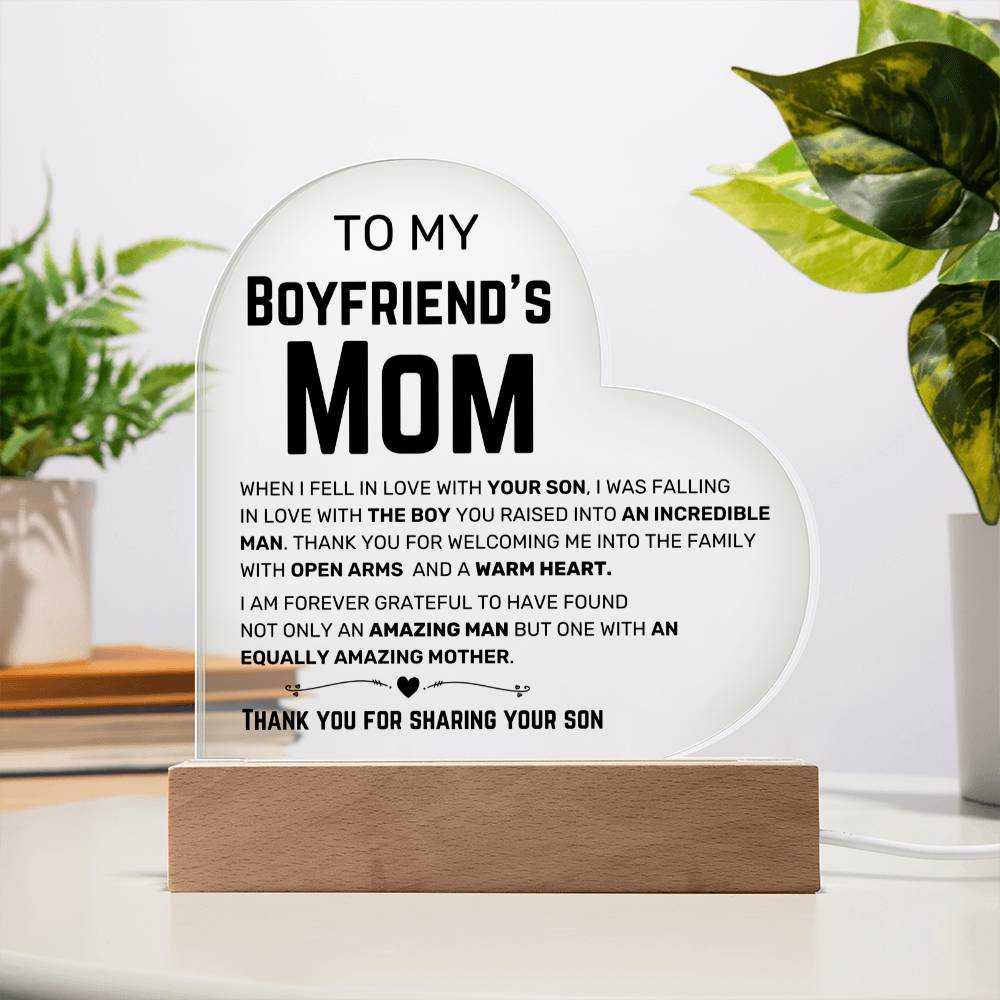 To My Boyfriend's Mom - Acrylic Heart (Almost Sold Out)