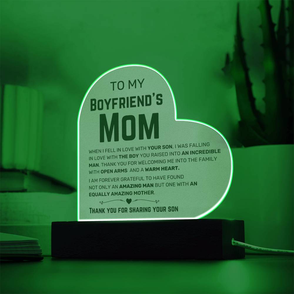 To My Boyfriend's Mom - Acrylic Heart (Almost Sold Out)