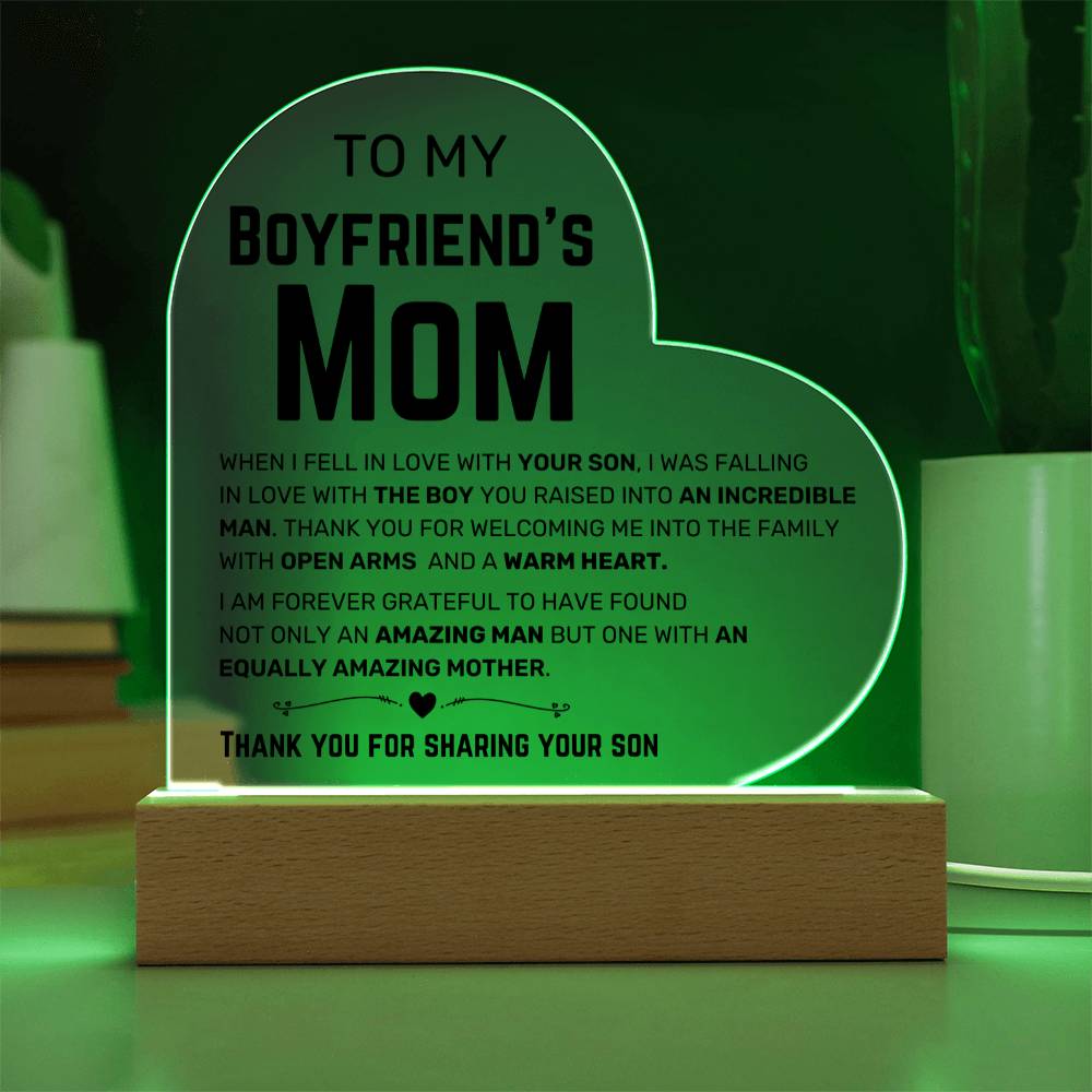 To My Boyfriend's Mom - Acrylic Heart (Almost Sold Out)