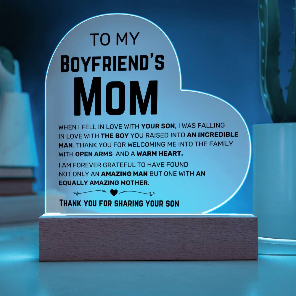 To My Boyfriend's Mom - Acrylic Heart (Almost Sold Out)