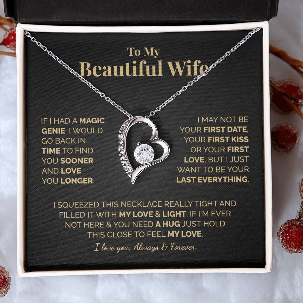 To My Beautiful Wife - Feel My Love - Forever Love Necklace