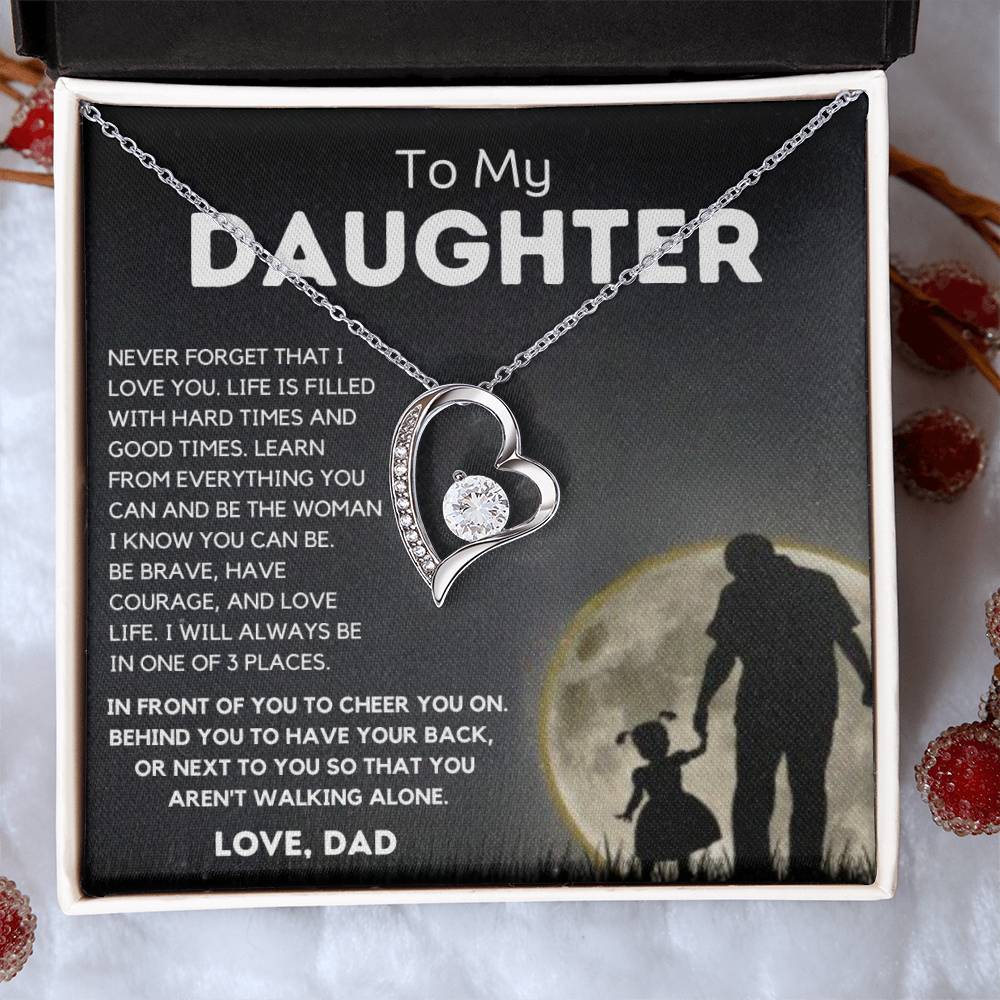 To My Daughter - Be Brave - Forever Love Necklace
