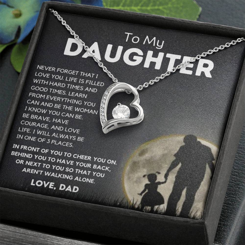 To My Daughter - Be Brave - Forever Love Necklace