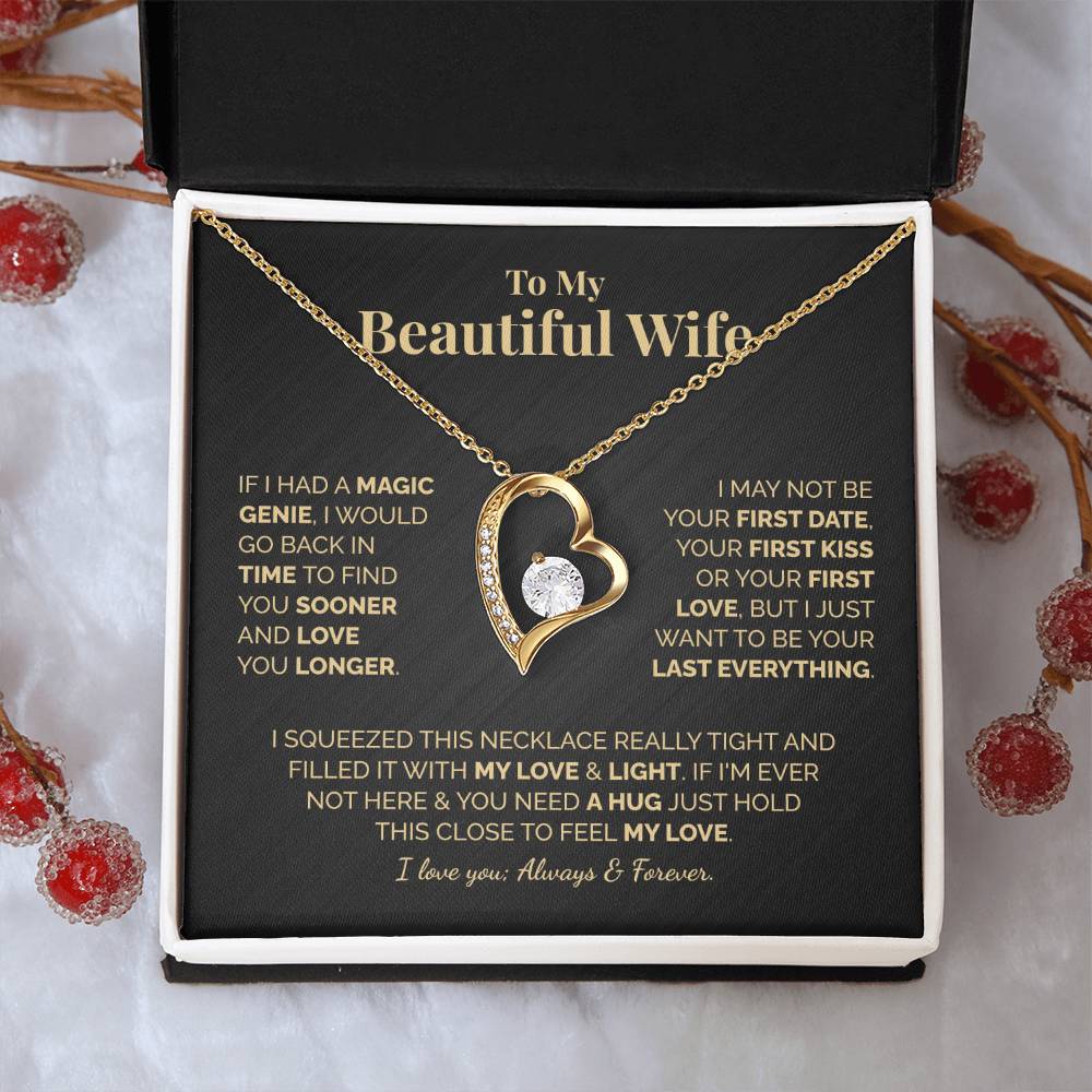 To My Beautiful Wife - Feel My Love - Forever Love Necklace