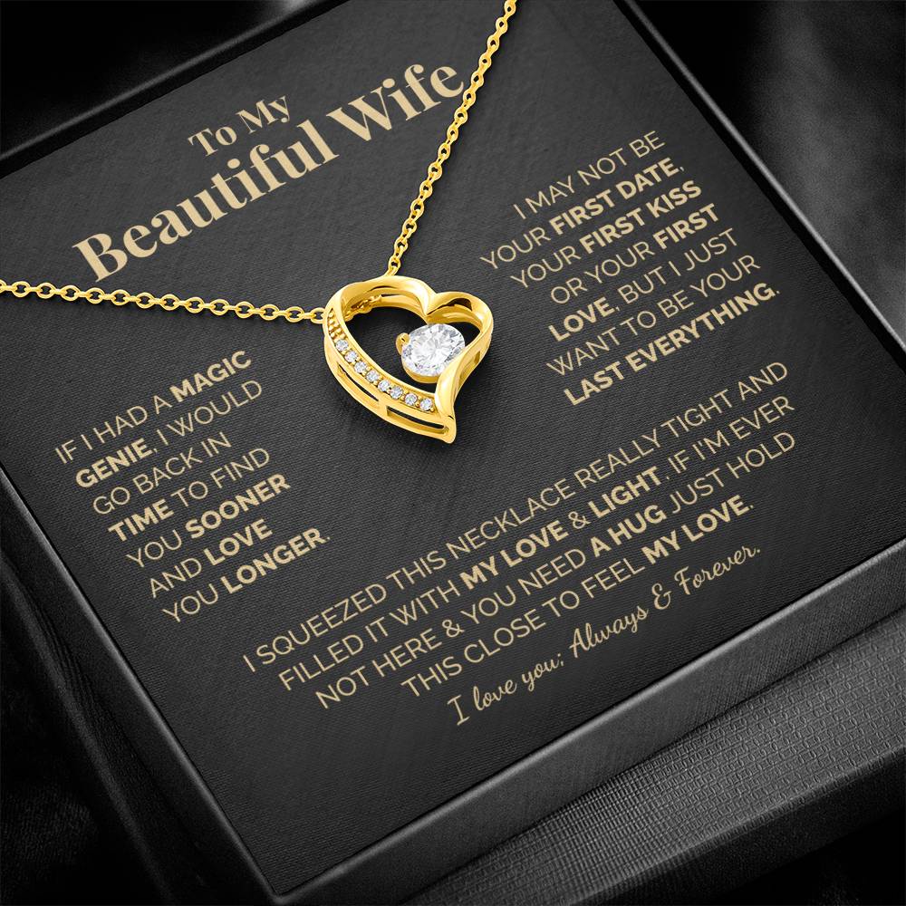 To My Beautiful Wife - Feel My Love - Forever Love Necklace