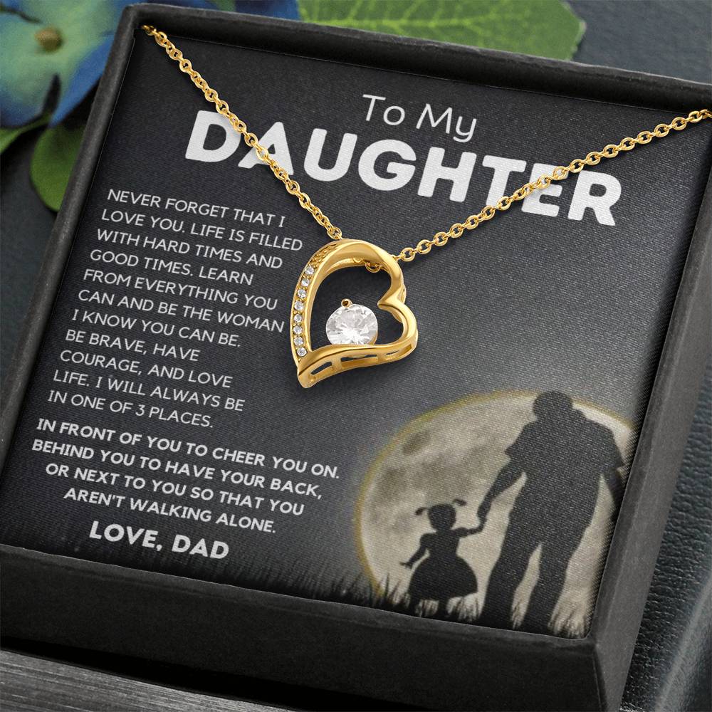 To My Daughter - Be Brave - Forever Love Necklace