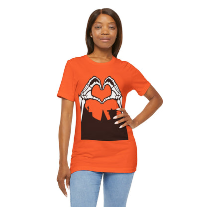 Skeleton Hands Heart Sign Halloween Women Girl T-Shirt