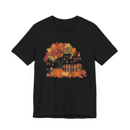 Camiseta gráfica con escena de otoño